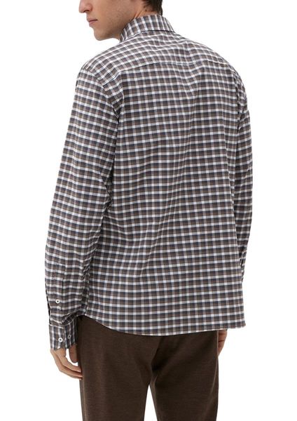s.Oliver Red Label Cotton stretch check shirt - brown (86N6)