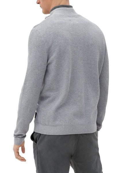 Q/S designed by Knitted sweater with troyer collar  - gray (9400)