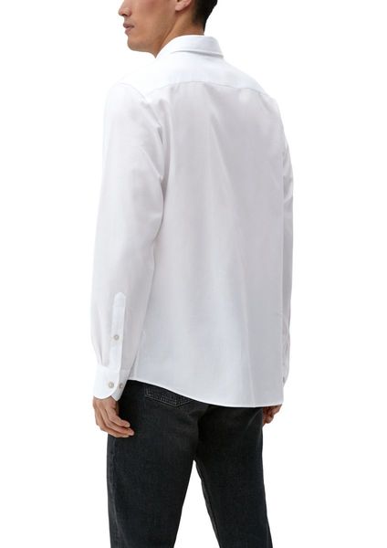 s.Oliver Red Label Tailliertes Hemd mit Minimalmuster - weiß (0100)