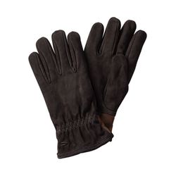 Camel active Leather glove with contrast patch detail - black (88)