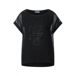 Street One T-shirt en mousseline avec imprimé - noir (20001)