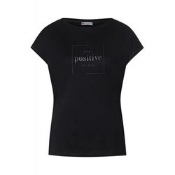 Street One Basic shirt with wording print - black (30001)