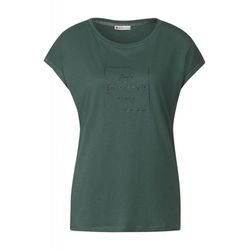 Street One Basic Shirt mit Wordingprint - grün (34470)