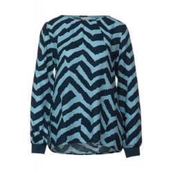Street One Blouse with zigzag pattern - blue (34392)