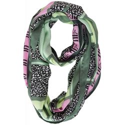 Street One Loop scarf in multicolor print - pink/green (33516)