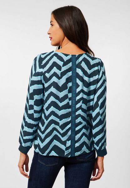 Street One Blouse with zigzag pattern - blue (34392)