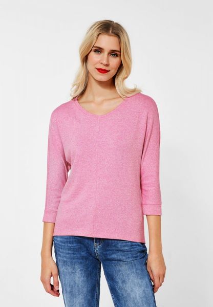 Street One Shirt in Melange Optik - pink (14249) - 34