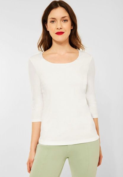 Street One Shirt in plain color - white (10108)