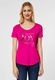 Street One V-neck shirt with wording - pink (34243)