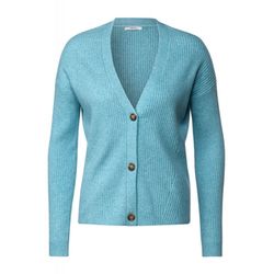 Cecil Rib cardigan with buttons - blue/green (14499)