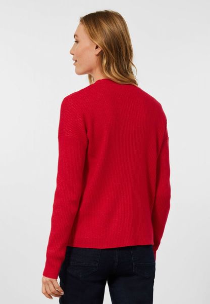 Cecil Rib cardigan with buttons - red (14286)