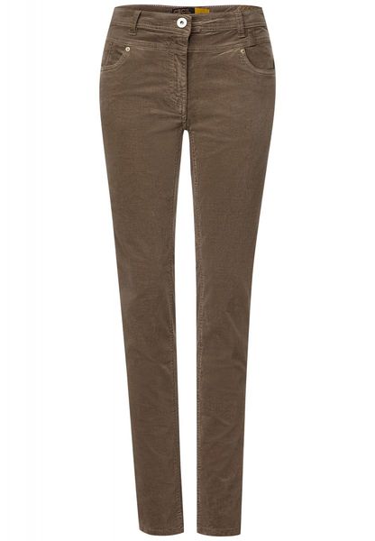 Cecil Slim fit: velvet pants - Toronto - brown (14076)