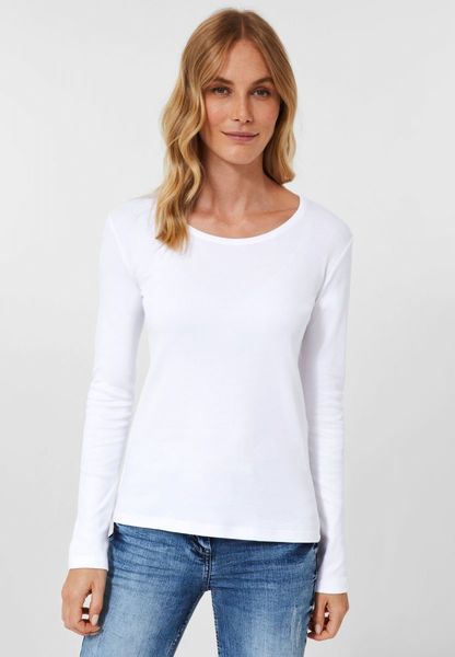 Cecil T-shirt basique à manches longues - blanc (10000)
