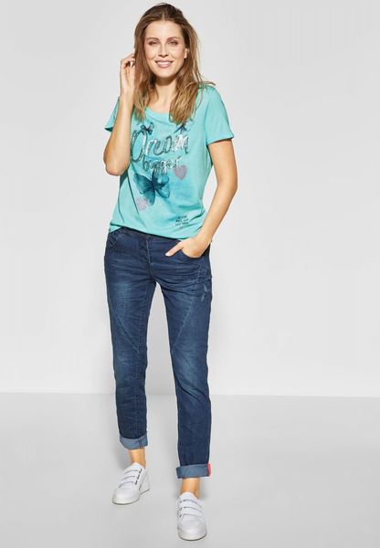 Cecil Printshirt with sequins - blue/green (31611)
