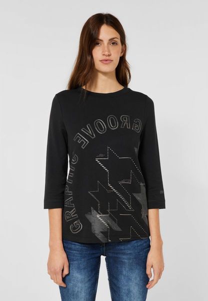 Cecil Side Print Shirt - (30001) black - XS