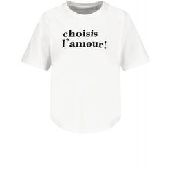 Taifun T-shirt with word print - white (09602)