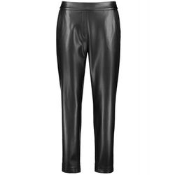 Taifun Loose leather look lounging pants - black (01100)