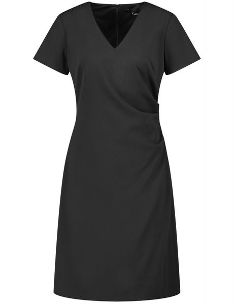 Taifun Dress with V-neck - black (01100)