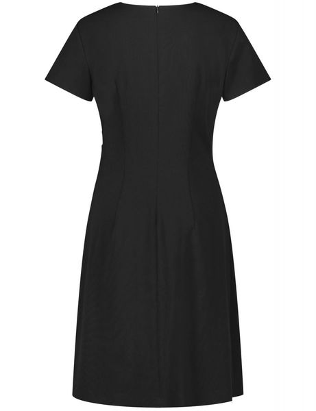 Taifun Dress with V-neck - black (01100)