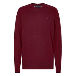 Tommy Hilfiger Cotton and cashmere V-neck sweater - red (VLP)