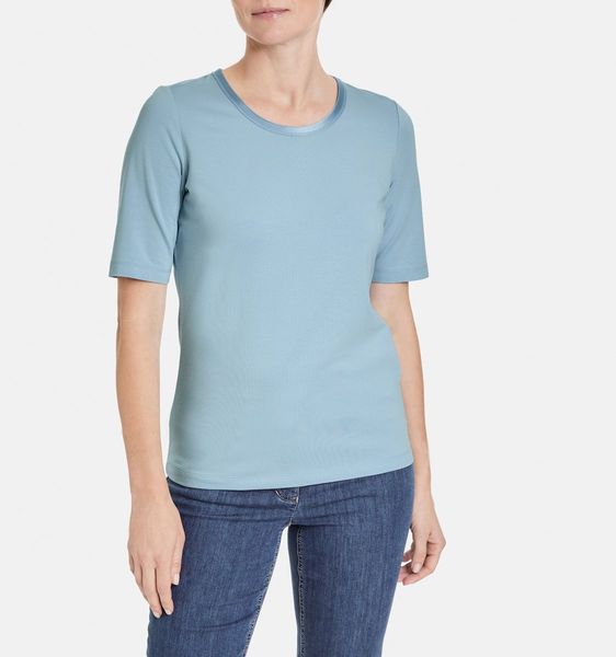 Gerry Weber Collection Half sleeve shirt with satin detail - blue (80924)