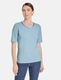 Gerry Weber Collection Half sleeve shirt with satin detail - blue (80924)