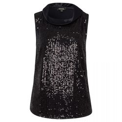 More & More Sequin top with shawl collar - black (0790)