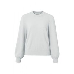 Yaya Fleece yarn round neck sweater - white/gray (44201)
