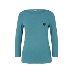 Tom Tailor T-shirt with boat neckline - blue (13222)