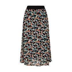 Tom Tailor Pleated midi skirt with pattern - black/brown (30666)