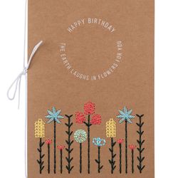 Räder Embroidered card - Happy Birthday - brown (0)