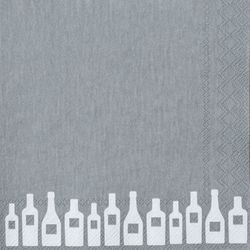 Räder Cocktailserviette (25x25cm) - Flaschen - grau (0)