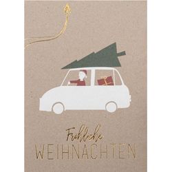 Räder Karte - Fröhliche Weihnachten - weiß/braun (NC)
