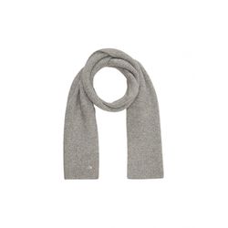 comma Rib knit scarf with wool  - gray (9137)