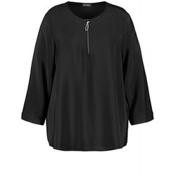 Samoon Blusenshirt mit Zipper - schwarz (01100)