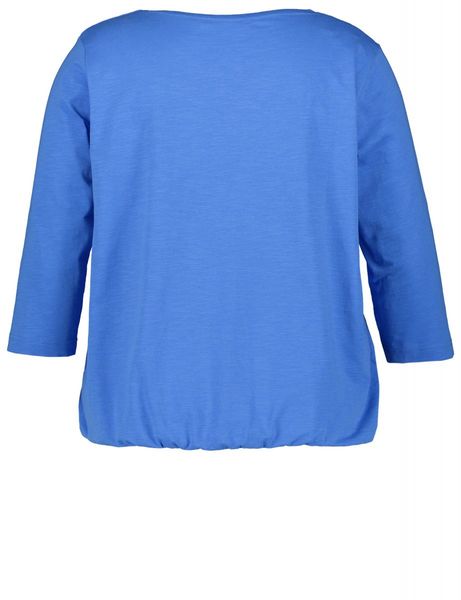 Samoon 3/4 Arm Shirt mit Front-Print - blau (08712)