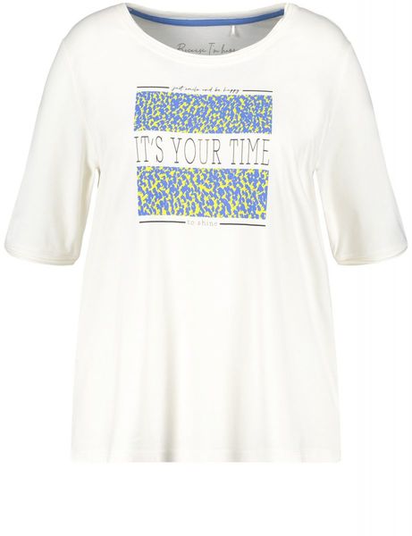 Samoon T-shirt avec impression sur le devant - blanc (09702)