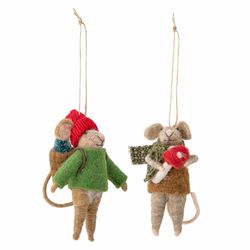 Bloomingville Christmas tree ornaments (2 pieces) - green/beige (Green)