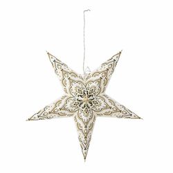 Bloomingville Paper star with LED lighting - white (White)