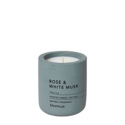Blomus Scented candle - Rose and White Musk (Ø 6,5 CM) - green/blue (00)