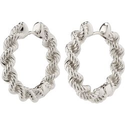 Pilgrim Recycled robe chain hoop earrings - Annika - silver (SILVER)