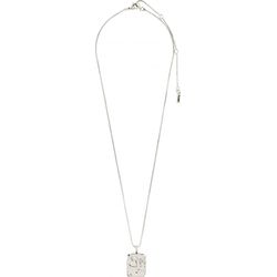 Pilgrim Recycled square coin necklace - Kindness - silver (SILVER)