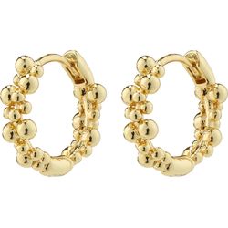 Pilgrim Recycled small bubbles hoop earrings - Solidarity - gold (GOLD)