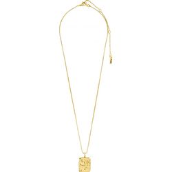 Pilgrim Recycled square coin necklace - Kindness - gold (GOLD)