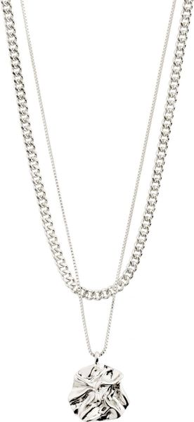 Pilgrim Curb & coin necklace - Willpower - silver (SILVER)