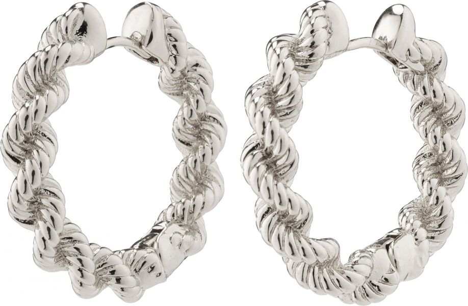 Pilgrim Recycled robe chain hoop earrings - Annika - silver (SILVER)
