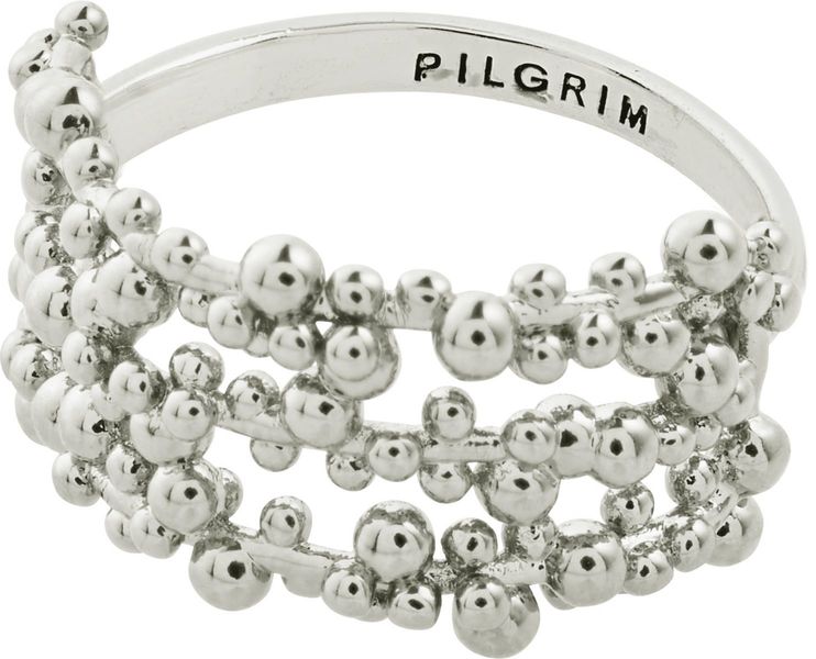 Pilgrim SOLIDARITY recycled multi bubbles ring  - silver (SILVER)