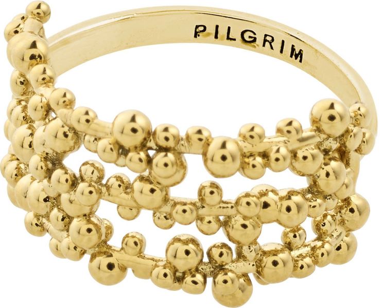 Pilgrim SOLIDARITY recycled multi bubbles ring  - gold (GOLD)