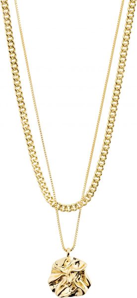 Pilgrim Curb & coin necklace - Willpower - gold (GOLD)