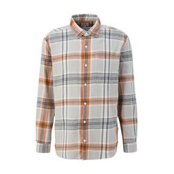 Q/S designed by Cotton shirt in check pattern - gray (98N0)